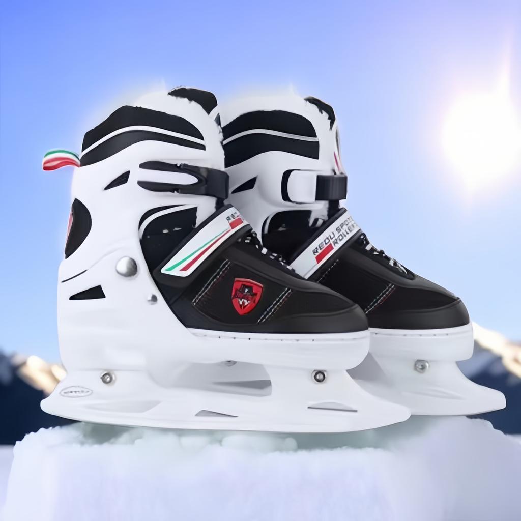 Зимние коньки студенческие бархатные конькобежные туфли