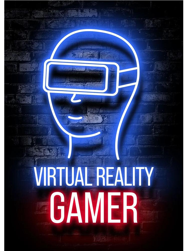 Neon Design Gamepad Game Quote Posters Canvas Painting VR Gaming Girl Wall Art Picture Gamer Boy Room Home Decoration No LED
