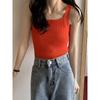 Women Crop Tops Strapy Casual Camis Sleeveless Tank Tops Cute Casual Tops Plain Camis Square Tops for Women Haut Femme Tanks Camis