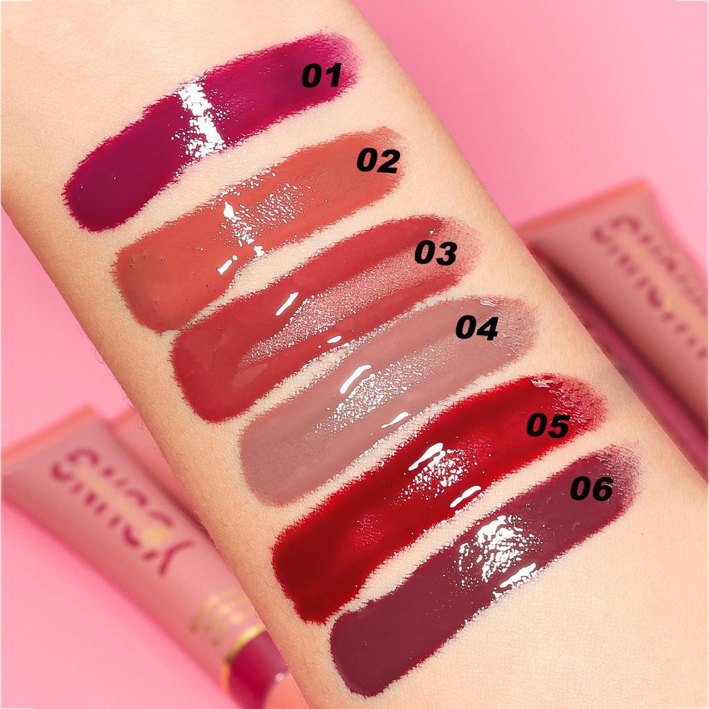 Новый жидкий водно-глянцевый блеск для губ, плюшевая насадка-кисть, сжимающий блеск для губ, увлажняющая глазурь для губ