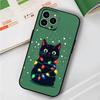 Милый Черный Кот Для IPhone 15 16 14 Plus 13 12 11 17 Pro Max 17 Air Черный Мягкий Чехол для Телефона