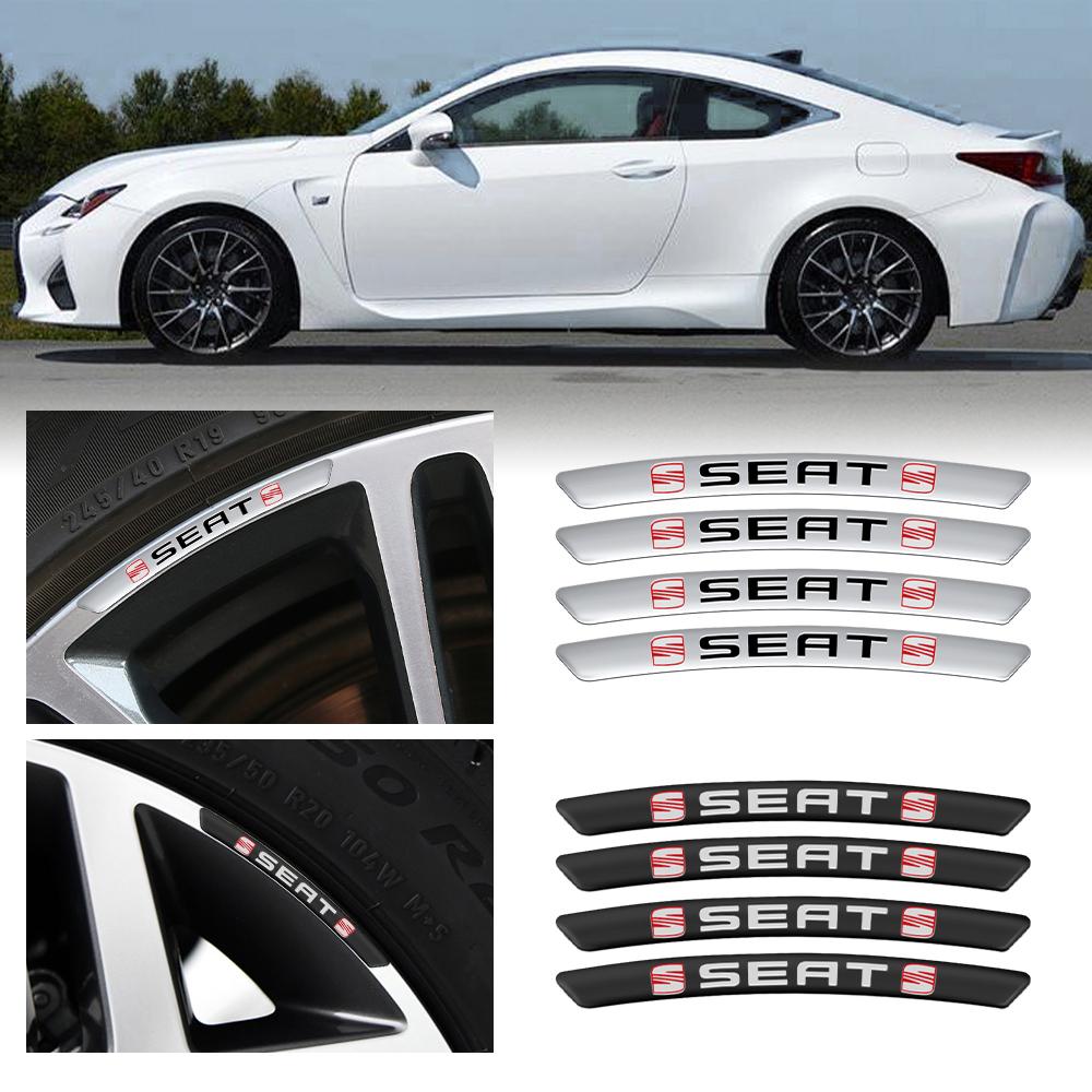 Car Wheel Rim Aluminum Logo Sticker Wheel Hub Decals For Seat Cupra Ateca Leon Mk2 6f FR Mk3 5f 1p lbiza Cordoba Toledo E-Racer