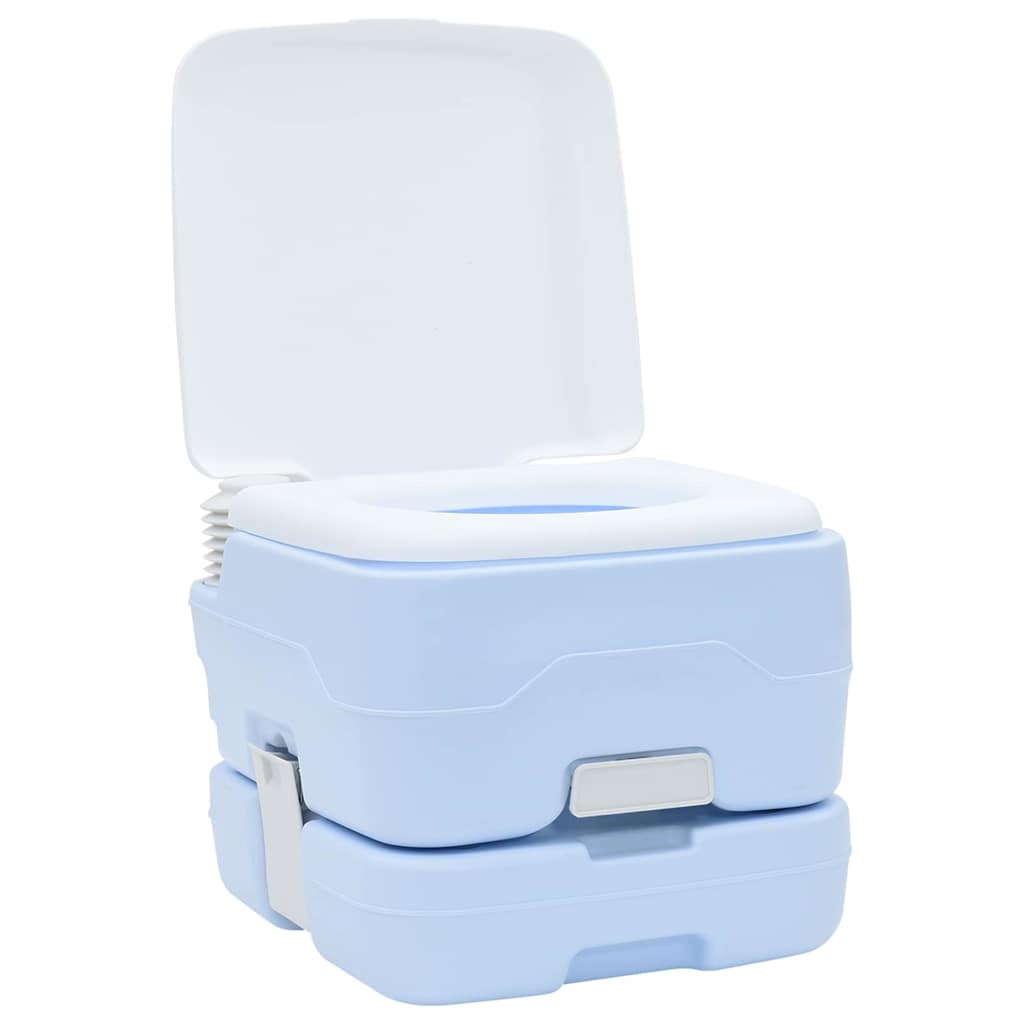 Camping Toilet Light Blue and White 41.5 x 36.5 x 30 cm