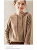 Женский кашемировый свитер с капюшоном - Осенне-зимний, свободного кроя, повседневный, вязаный пуловер с длинным рукавом
