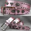 Punk Belt Men Women Rivet Decor PU Leather Waistband Casual Versatile