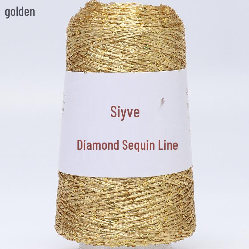 Пряжа с пайетками Siyue 2 мм - шерстяная пряжа ручной работы для проектов своими руками (100г)