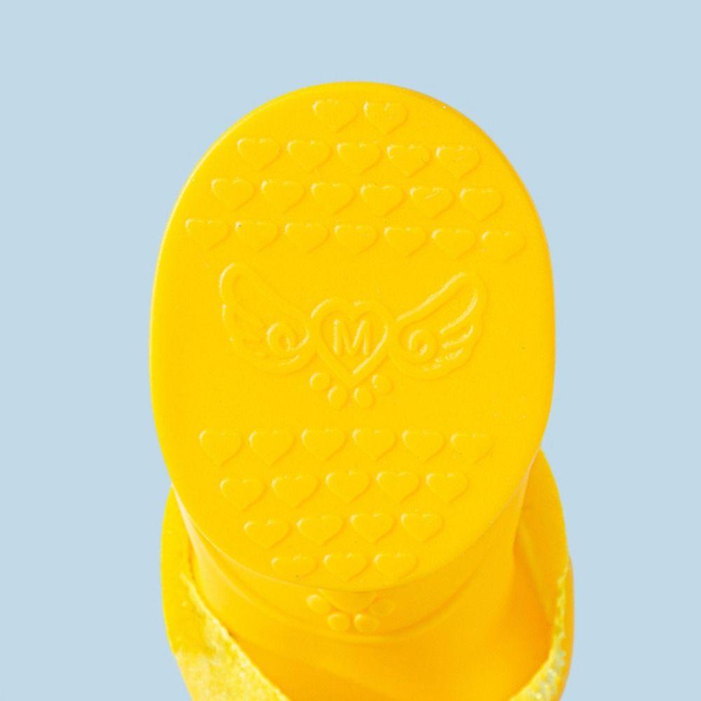 4Pcs/Set Anti Slip Pet Rain Boot Cartoon Foot Cover Portable Dog Shoes  Outdoor