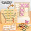 Two In One Nail Board Wooden Tic Tac Toe & Pegboard Set Enhance Spatial Thinking Strategy Skills Hand-Eye Coordination Training