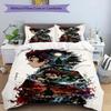 3pcs Duvet Cover Set (1*Duvet Cover + 2*Pillowcase, Without Core), Demon Slayer Print Bedding Set, Bedroom Decor, All‑Season, Birthday Gift