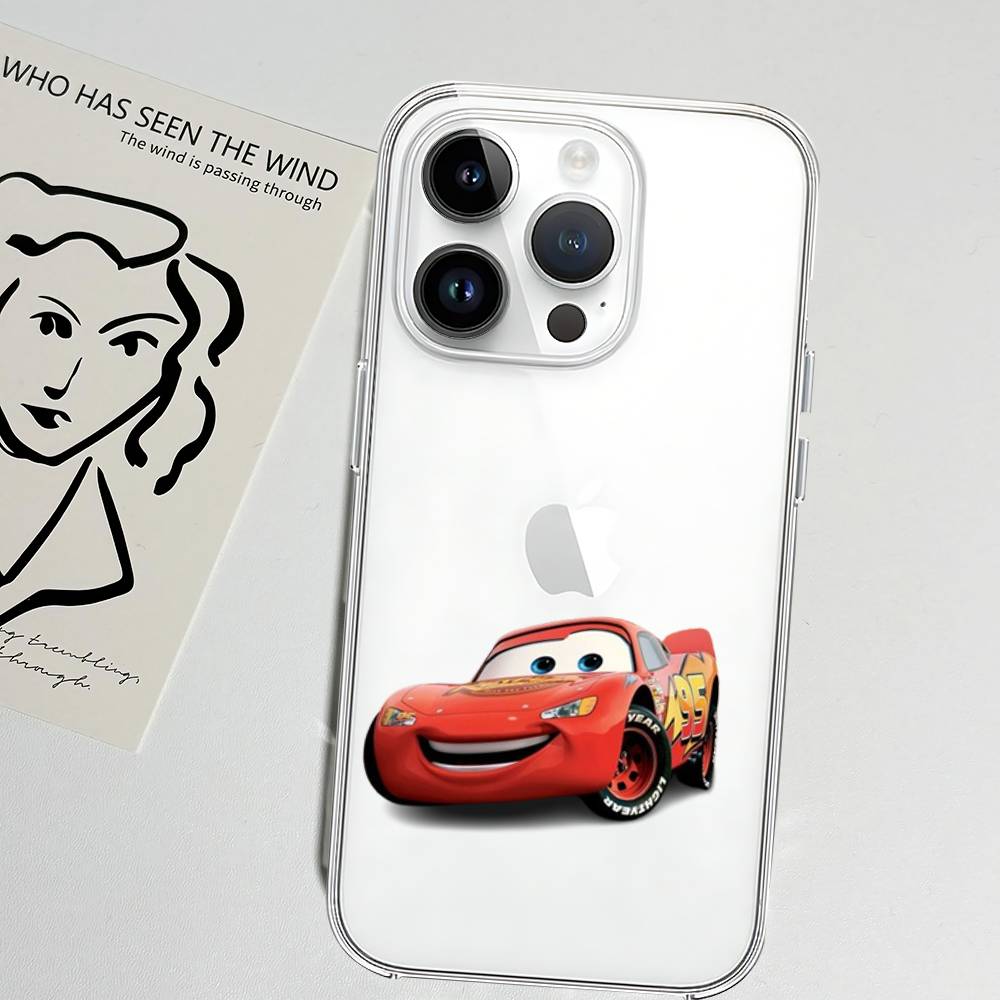 Чехол для телефона Cars L-Lightning M-McQueen Мягкий прозрачный чехол для IPhone 17 16 15 14 13 12 11 Pro Max Mini Plus Ударопрочный чехол