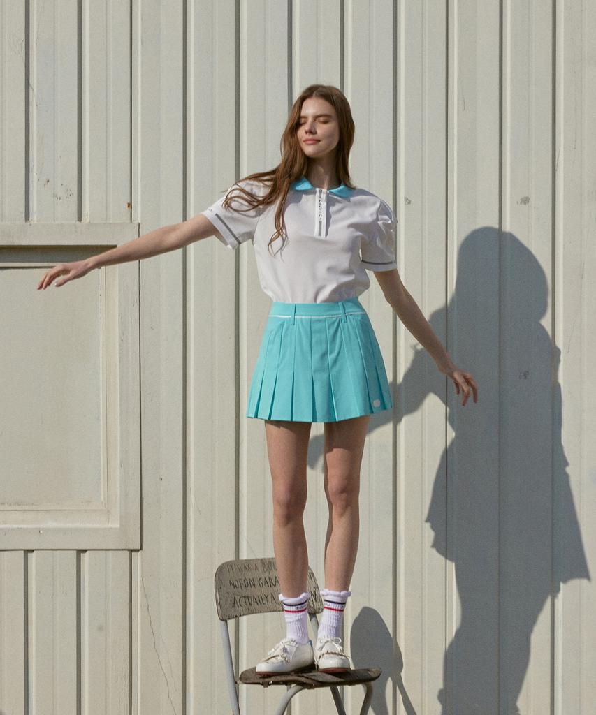 Candini Mint Summer Pleated Skirt