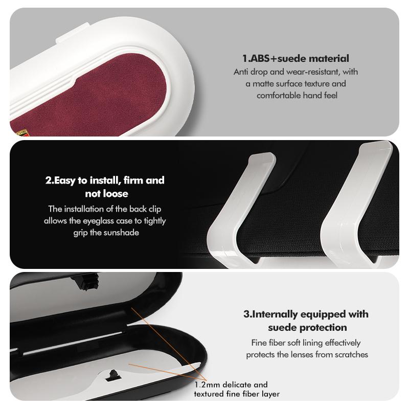 For Porsche Car Glasses Clip Multifunction Velcro Leather Sun Visor Clip Panamera 911 Carrera-GT 918-Spyder 997 991 968 Cayman