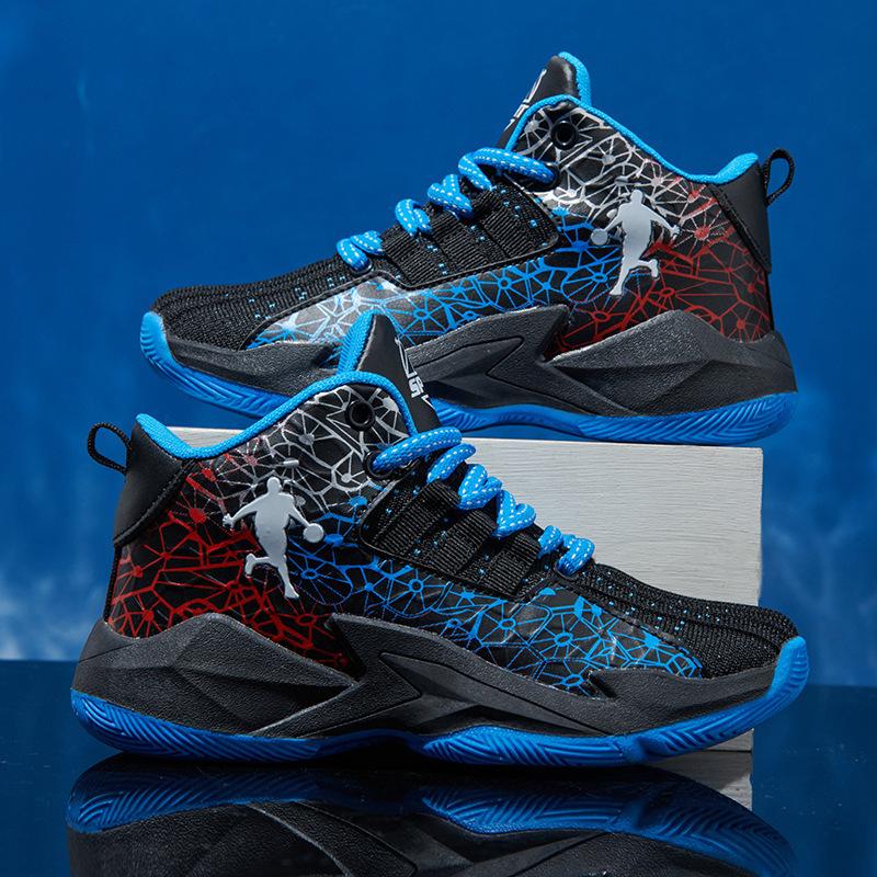 Подростковые баскетбольные кроссовки мужские высокие дышащие из сетки, нескользящие и износостойкие студенческие кроссовки для реальных игр, детская спортивная обувь женская