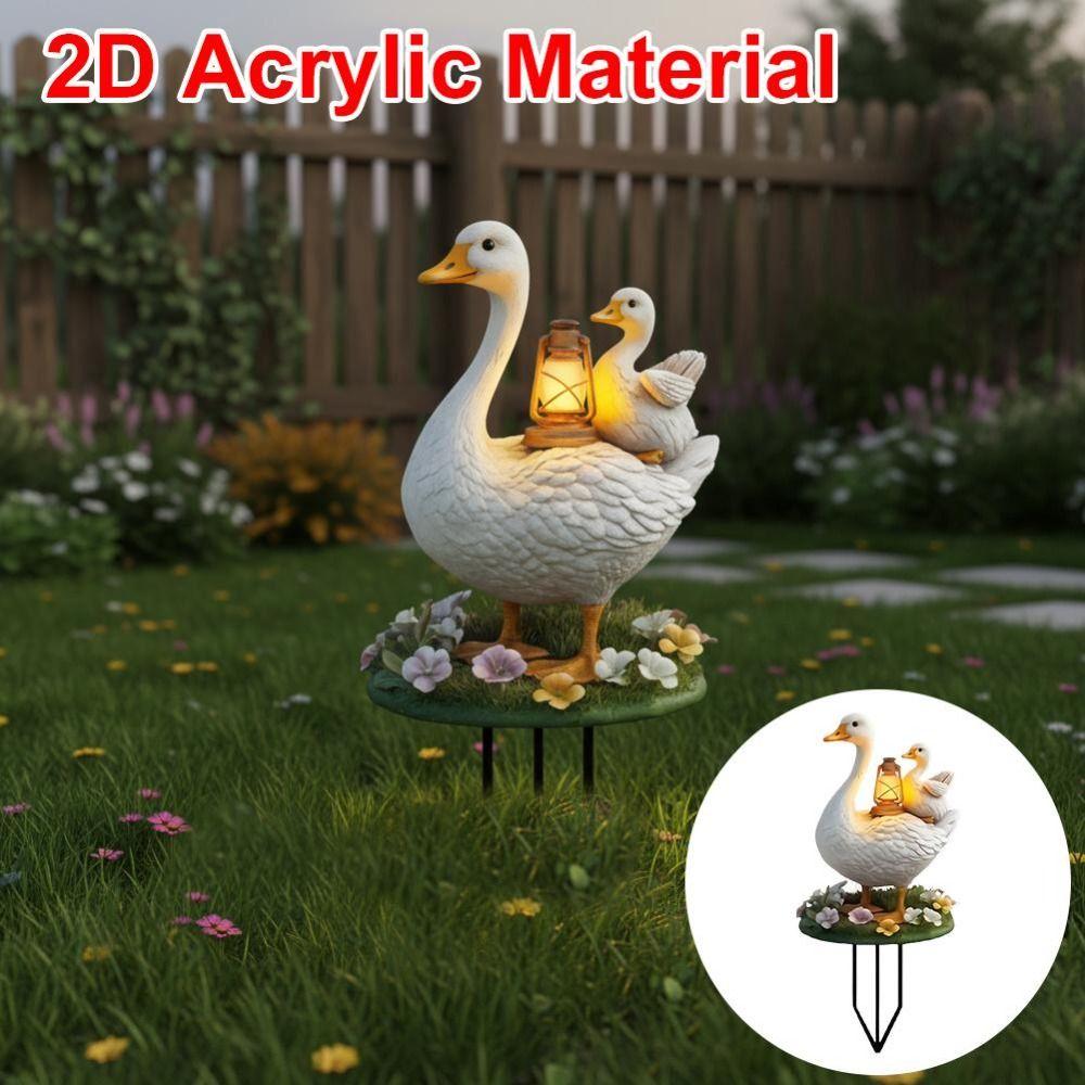 Acrylic Duck Yard Sign Lantern Pattern Ground Stake New Goose Garden Stake  Animal Yard Decor