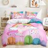 Rainbow Unicorn Bedding Set King Queen Size Rainbow Unicorns Duvet Cover Set With Pillowcase Polyester Bed Linen For Kids Girls