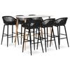 VidaXL 7-Piece Bar Set Pub Furniture Counter Set Bar Furniture Bistro Table and Chairs Home 3057445