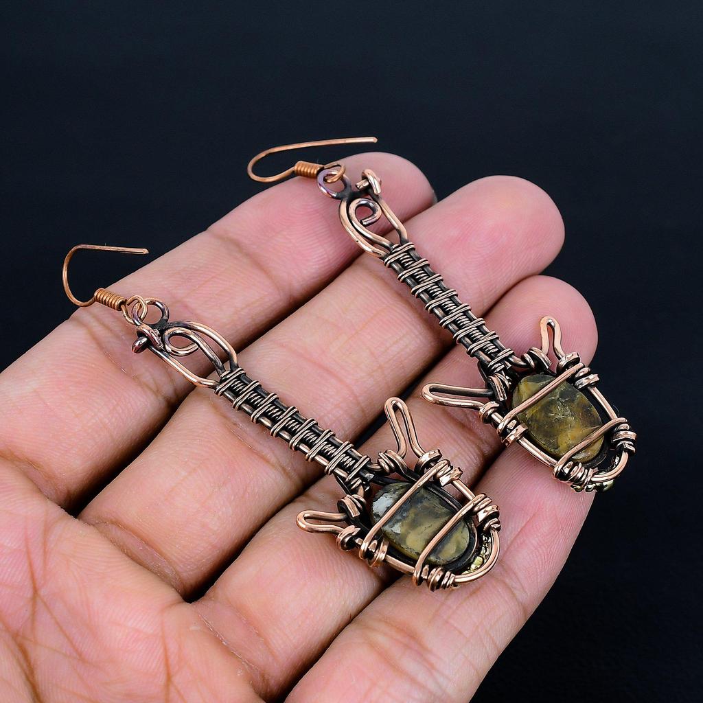 Серьги из перламутра, серьги, обернутые медной проволокой 999 пробы, украшения из драгоценных камней ручной работы, подарки для жены, совершенно новые серьги