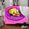 Tweety Bird Circle Flannel Blanket Super Soft Warm Cozy Blanket For Sofa Bed Office Travel Allseason Home Decor Gift