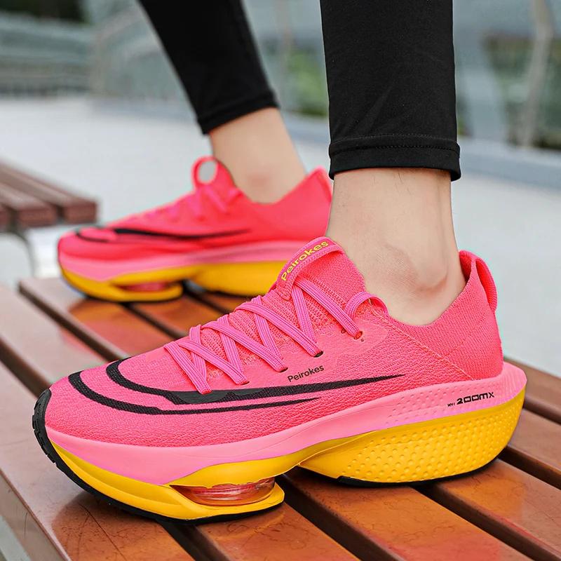 Кроссовки для бега по шоссе Карбоновая пластина Марафонские Летние спортивные кроссовки для мальчиков Толстая подошва Воздушная подушка Оригинальные кроссовки для бега