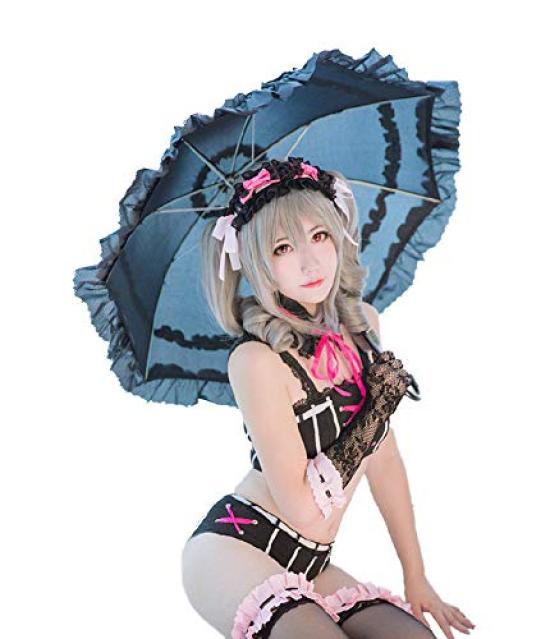 Cosplay Costume Swimsuit Kanzaki Ranko Moe Set Size S [Lavender] Eight-Piece Women's