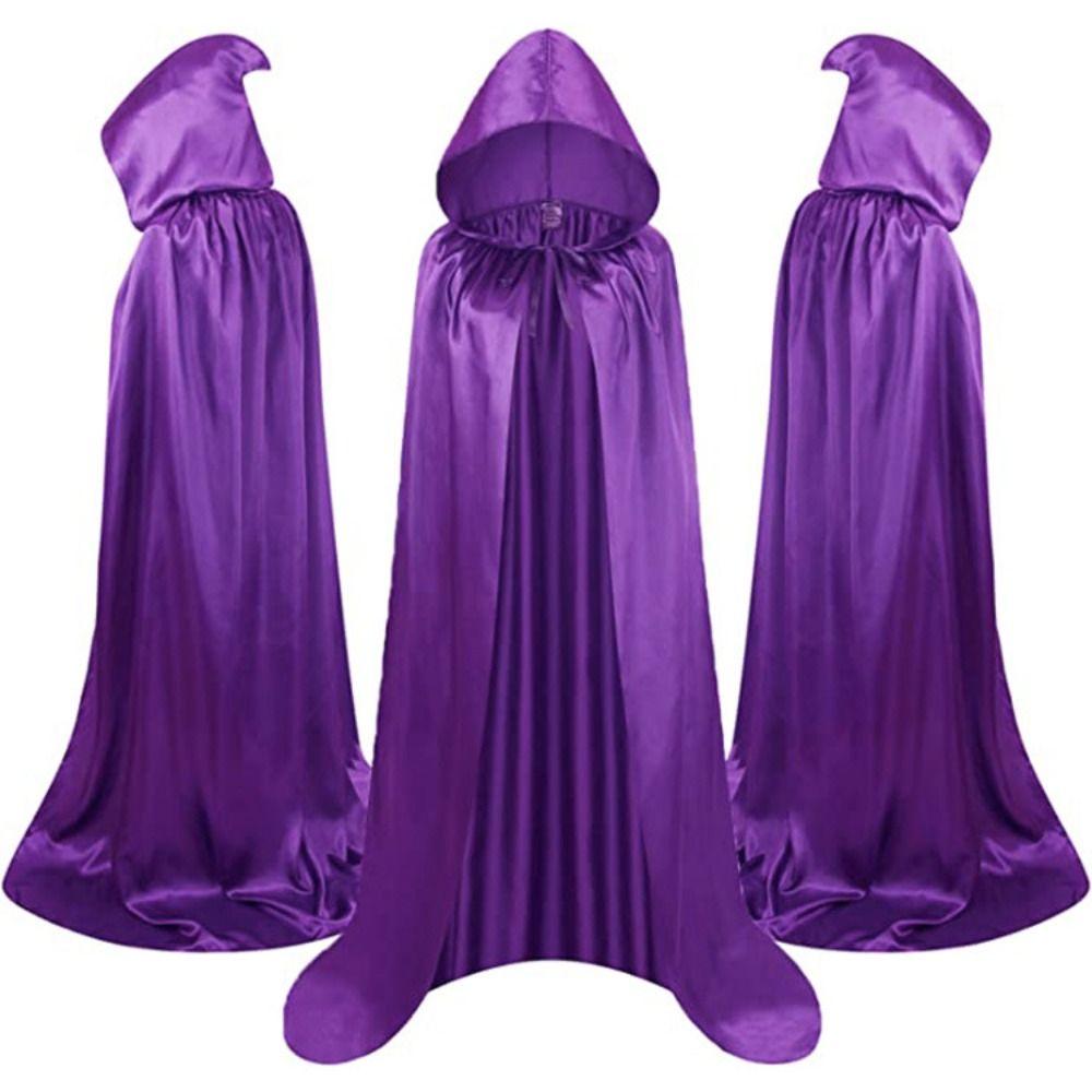 Scary Halloween Party Cloak 59inch Black Hooded Cloak New Cosplay Dress Up Halloween