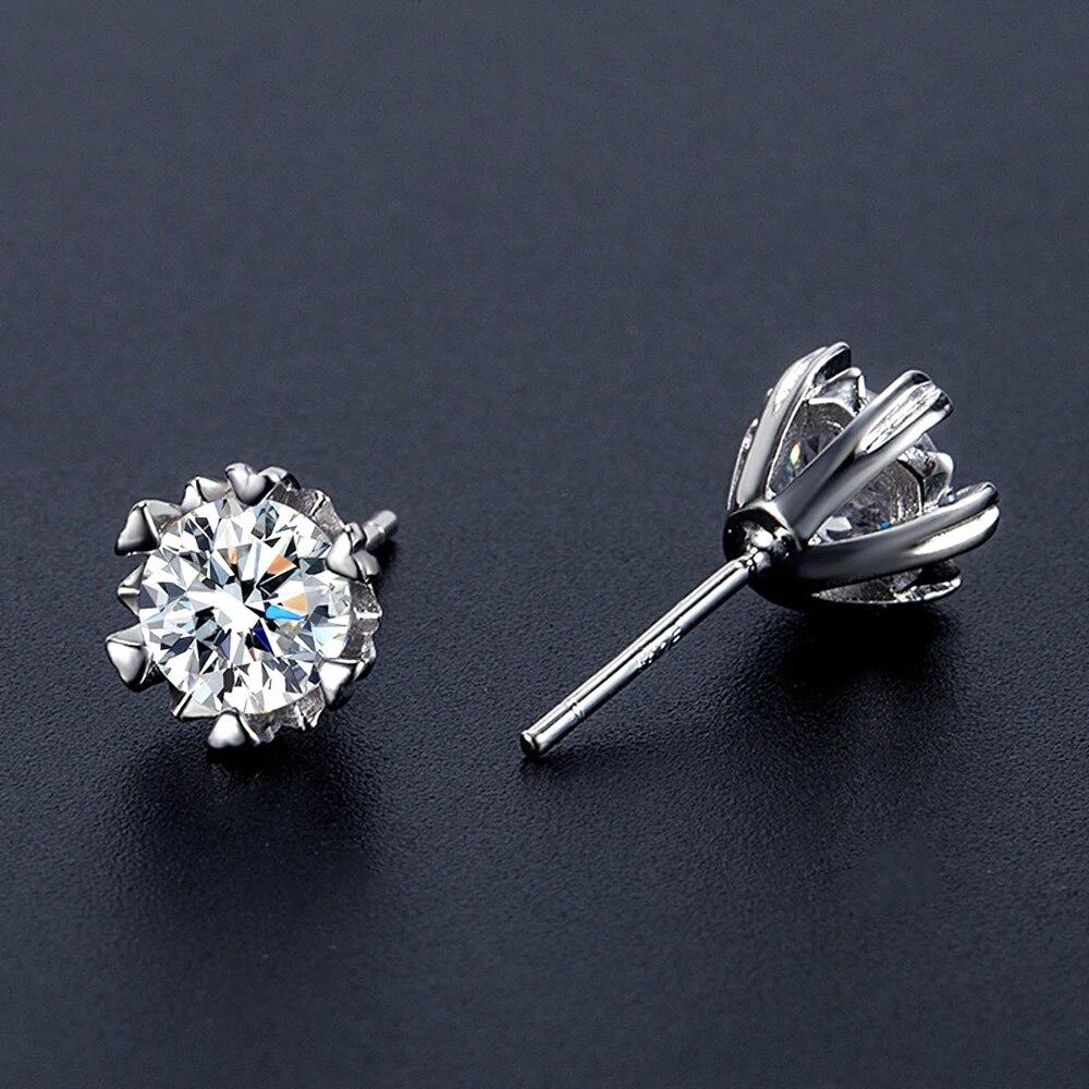 D цвет 0,5/1 карат 6,5 мм VVS1 серьги-гвоздики с муассанитом для женщин стерлингового серебра 925 пробы с GRA свадебные ювелирные украшения