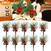 10 шт. Подвесные украшения Домашние искусственные сосновые шишки Веточки Вечеринка Красные ягоды Рождественский декор Искусственные стебли игл Праздничный декор Поделки