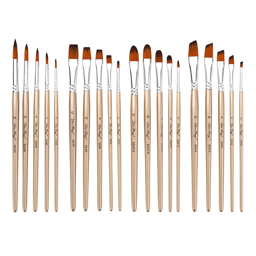 5 шт. набор кистей с угловым наконечником, нейлоновые кисти для волос с деревянной ручкой, художественные кисти для детей