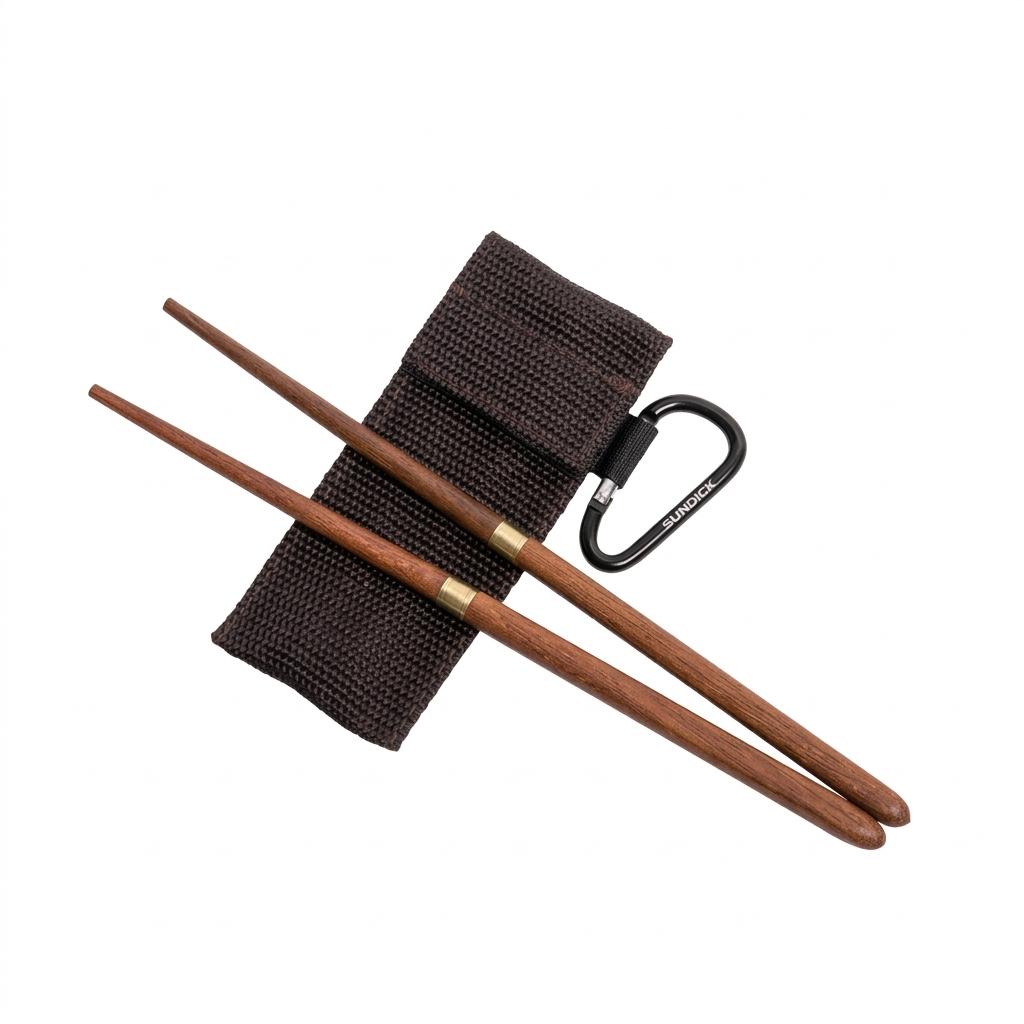Portable Folding Chopsticks with Storage Bag Wooden-Material for Outdoor Camping