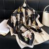 90*90см Шарф для волос Женские шали Мода Пляжные шелковые шарфы Роскошный платок Популярный принт Квадратные банданы Фуляр Головной платок