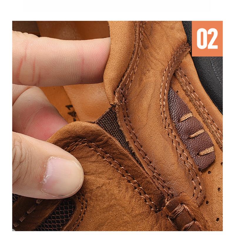 Мужские походные кроссовки из натуральной кожи большого размера, повседневные кроссовки без застежек 39-48