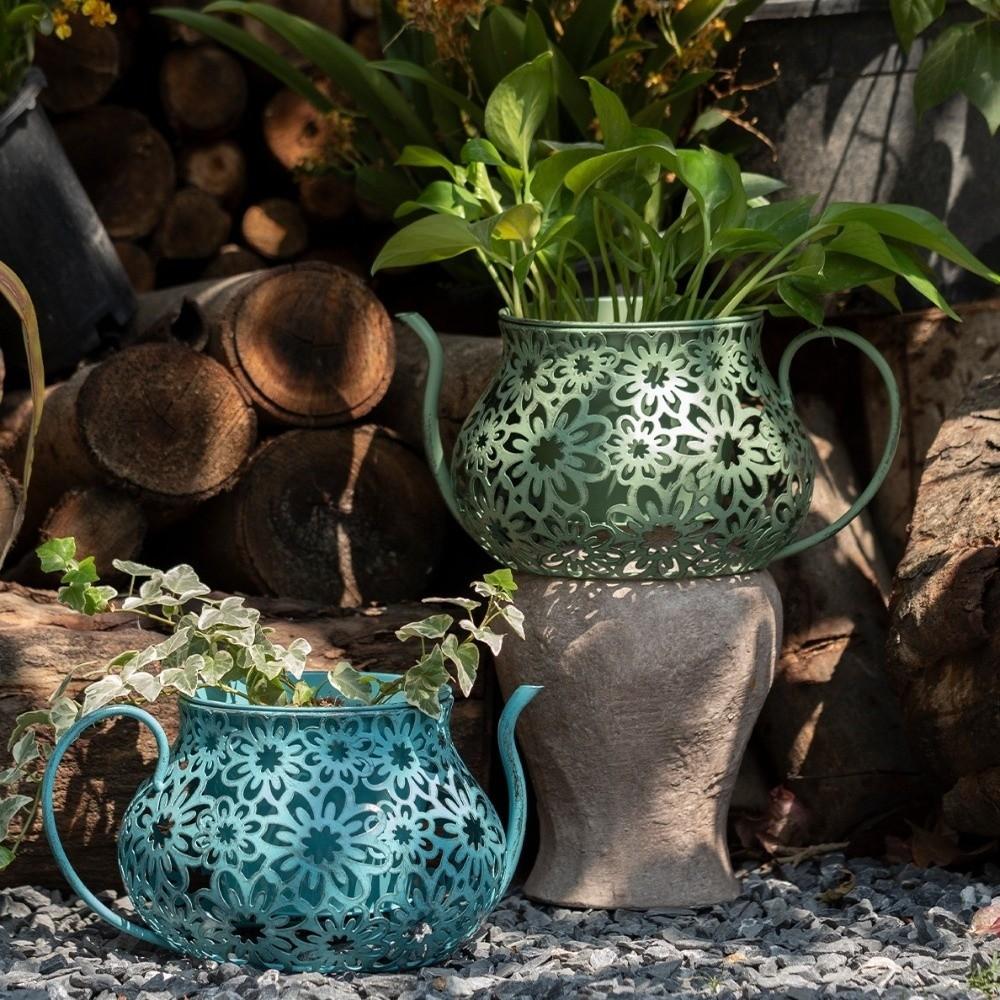Floral Cutout Flower Pot Retro Decorative Flowerpot Ornaments Vintage Flowerpot Garden