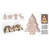 WOODEN CHRISTMAS FIGURINE LED WARM WHITE 10X3X13CM