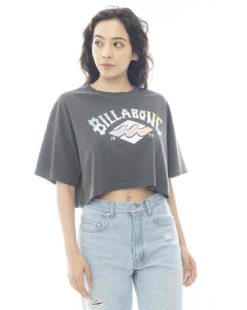 Женская свободная укороченная футболка Billabong Modern Sunset Arch, Черная