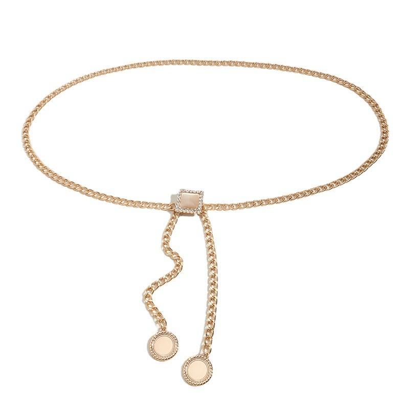 Simulation Fashion Pink Gemstone Decoration Women Casual Waist Chain For Daily