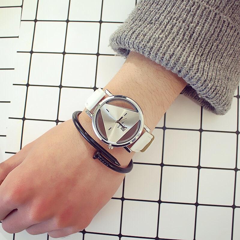 Часы с триангуляцией Роскошные наручные часы Женские кварцевые модные и повседневные женские кожаные часы