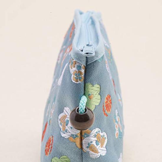 Киото Гейбидо Парча Нисидзин Косметичка Японская Сделано в Японии Сумочка-роса, Узор, (Розовый, Травяной)