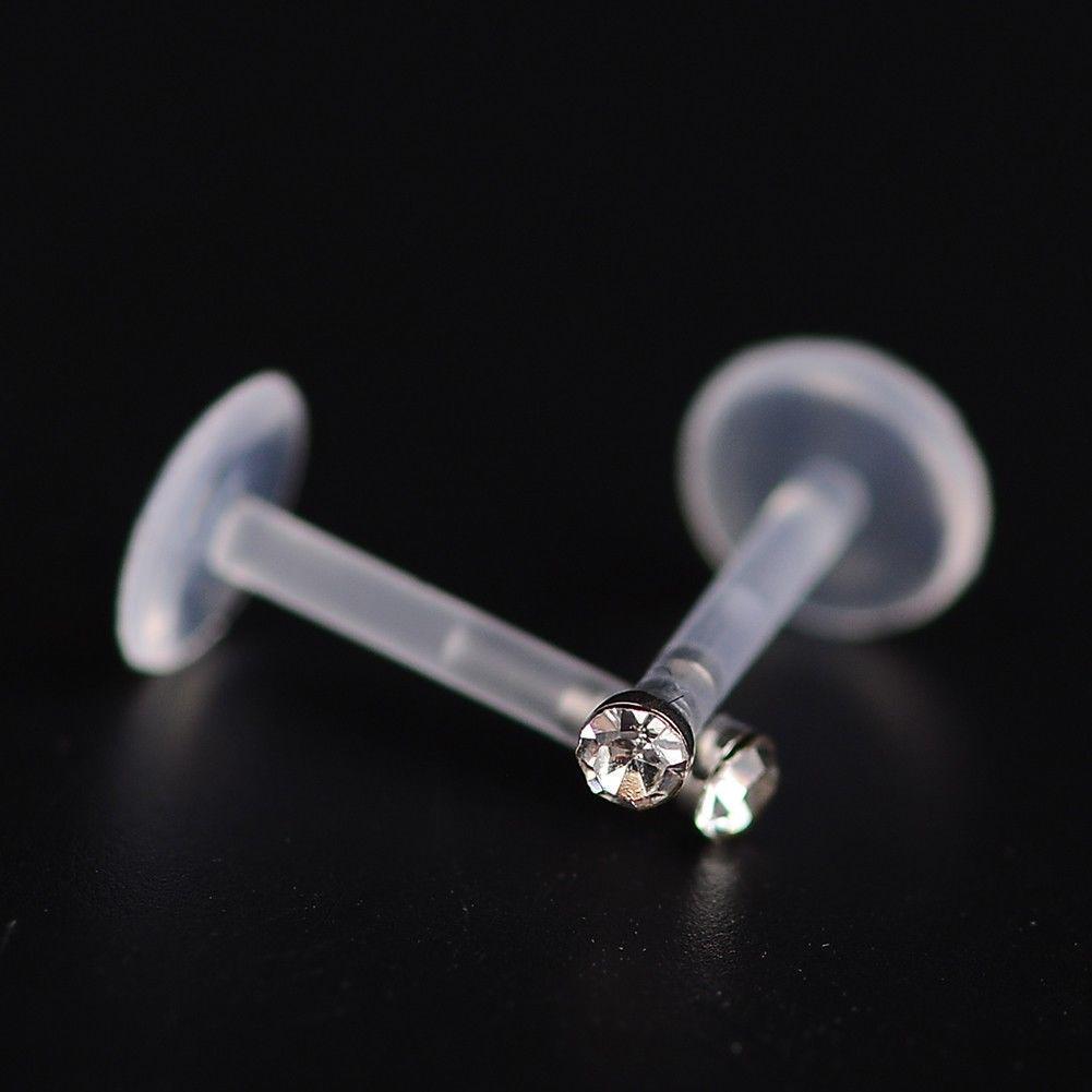 Акриловые серьги с кристаллом для пирсинга на лице и теле 5 шт