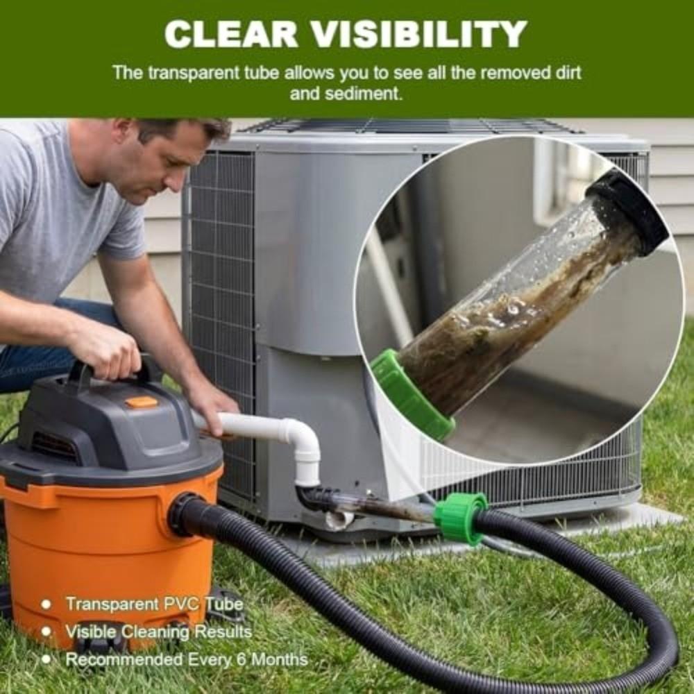 Universal Attachment AC Drain Line Unclogger Wear Resistant Pipe Connector for AC Home Office