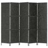 VidaXL Room Divider 5 Panels Black 193x160 Cm Water Hyacinth