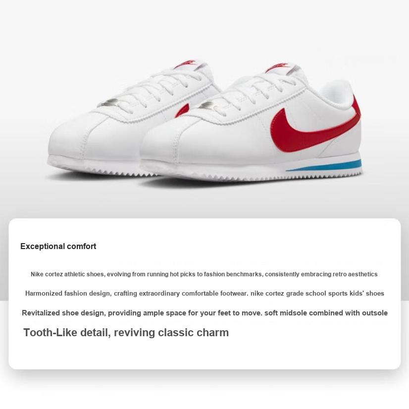 Nike Кроссовки Cortez GS Forrest Gump 2024 Kids белые Varsity-синие Varsity-красные DM0950-115