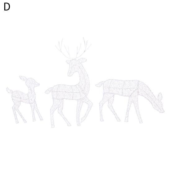 1 шт/3 шт светящийся рождественский олень украшение металлический каркас олени семья украшение уличные рождественские украшения со встроенными огнями для двора газон