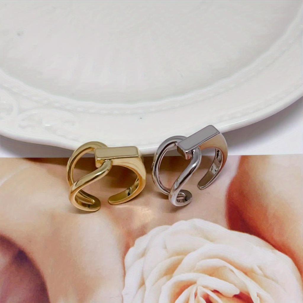 1pc Fashion Copper Open Adjustable Ring, Smooth Surface Unisex Design - Party Daily Wedding Gift, Christmas Thanksgiving