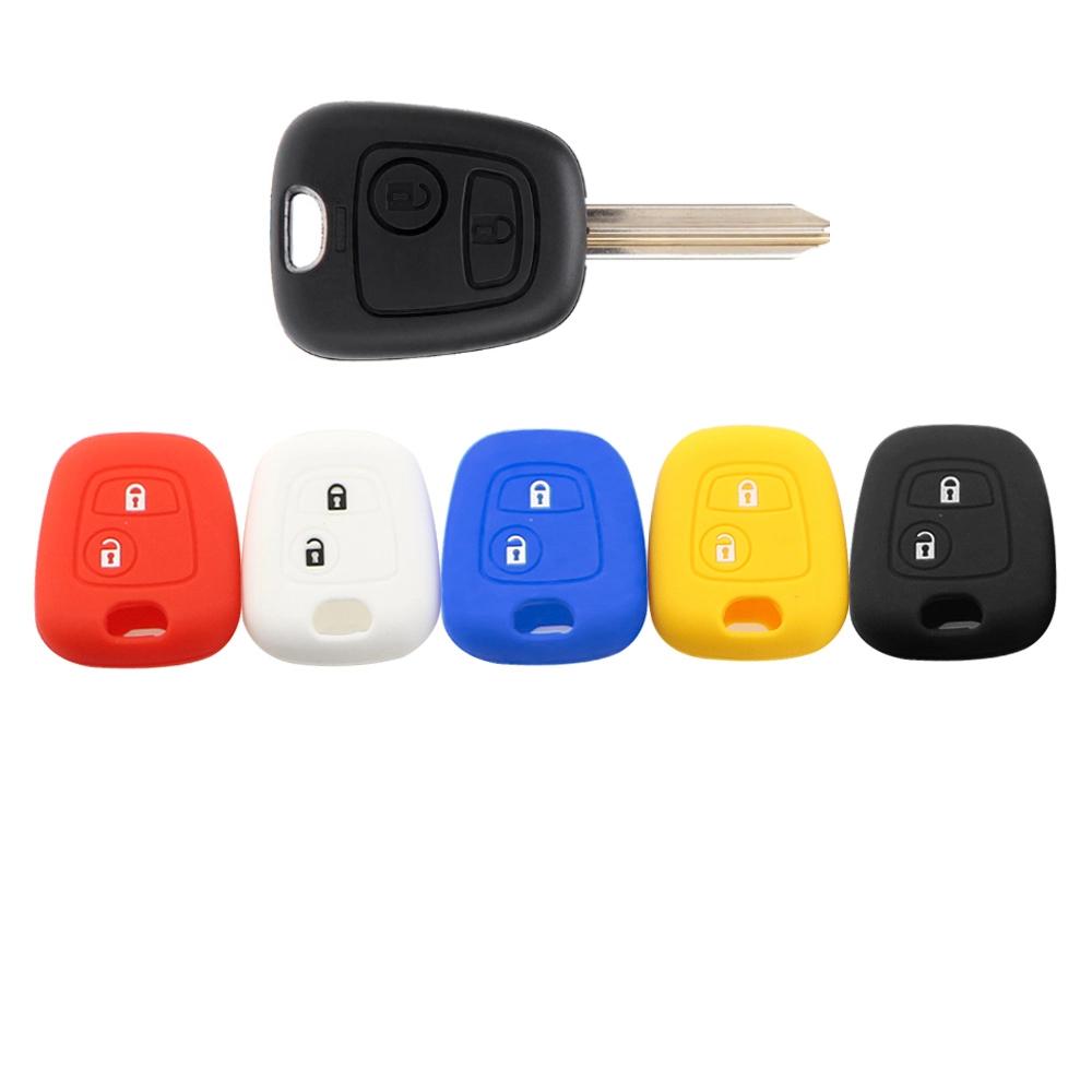 Силиконовый чехол с 2 кнопками для Peugeot 107 206 307 207 408 Для Citroen C2 C3 C4 Berlingo Xsara Picasso Для Toyota Aygo Прямой ключ