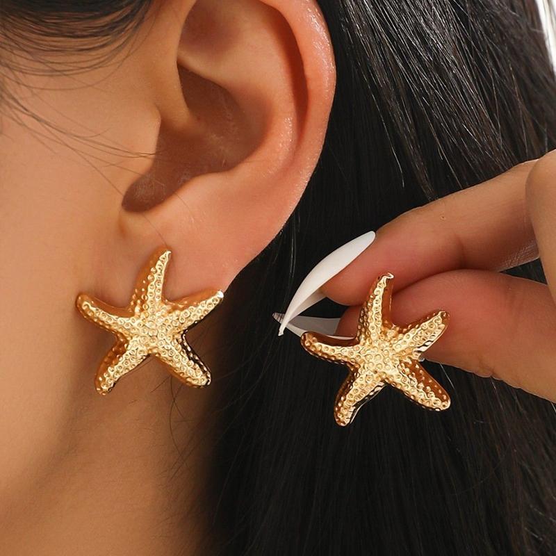 Europe and America Metal Spiral Hook Earrings for Women Personality Circular Hollow Earrings Gothic Party Jewelry Gifts