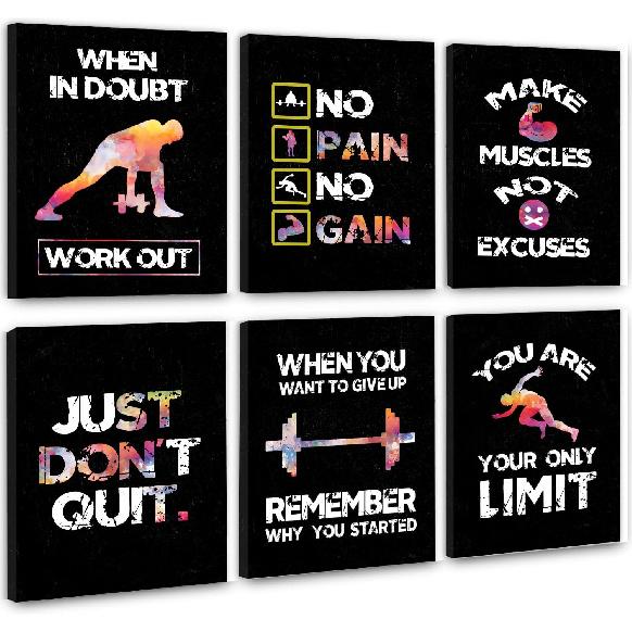 Watercolor Sports Fitness Poster,Sports Fitness Art Print,pirational quotes from the gym wall decoration,Training Practice Running Boxing