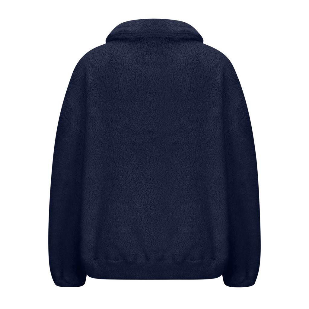 Женская плюшевая толстовка повседневная с длинным рукавом карман на молнии толстый пуловер толстовка зима