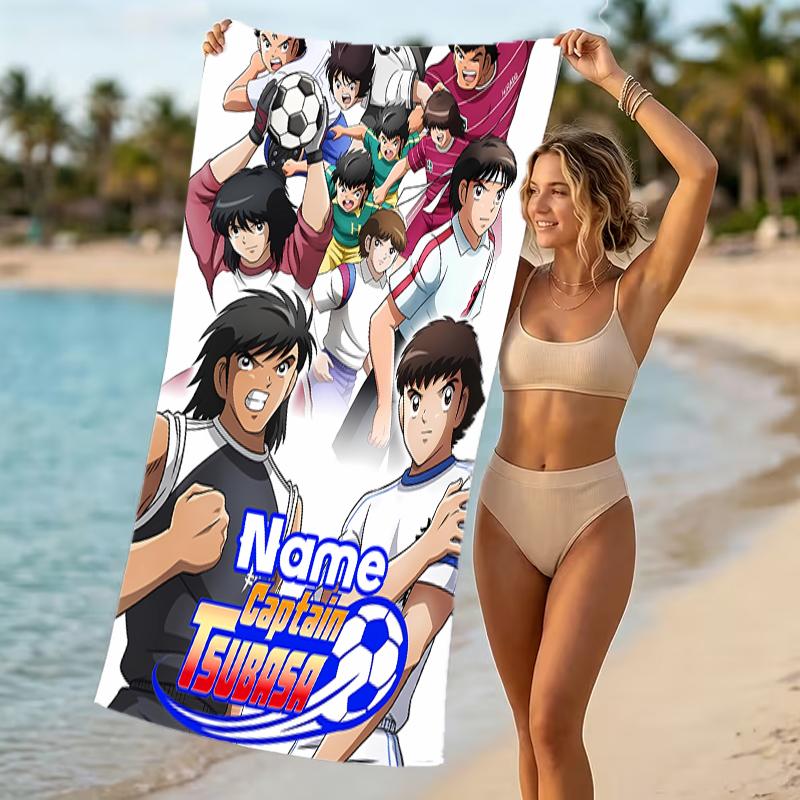 Customizable personalized beach towels Captain Tsubasa Dream Team themed designs.Suitable for the beach, yoga, sports;ideal as beach accessories