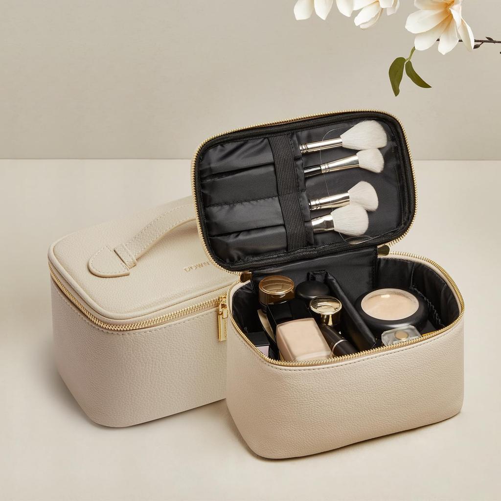 ROWNYEON Косметичка большой вместимости для косметики и туалетных принадлежностей с отделениями для кистей и идеально подходящая для косметических инструментов, сумочка, карман, удобная для путешествий, водонепроницаемая,
