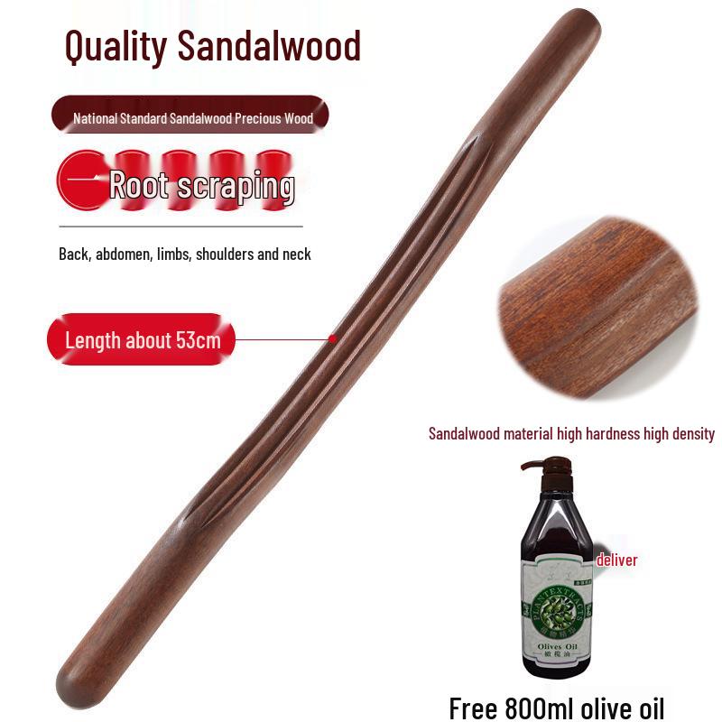 Массажный стик из сандалового дерева: Универсальный скребок для спины и меридианный стержень